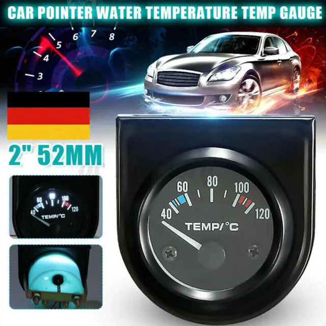 Wasser-Temperaturanzeige, Auto-Instrument, 5,1 cm, 12 V, universal, misst  40-120° C, weiße LED