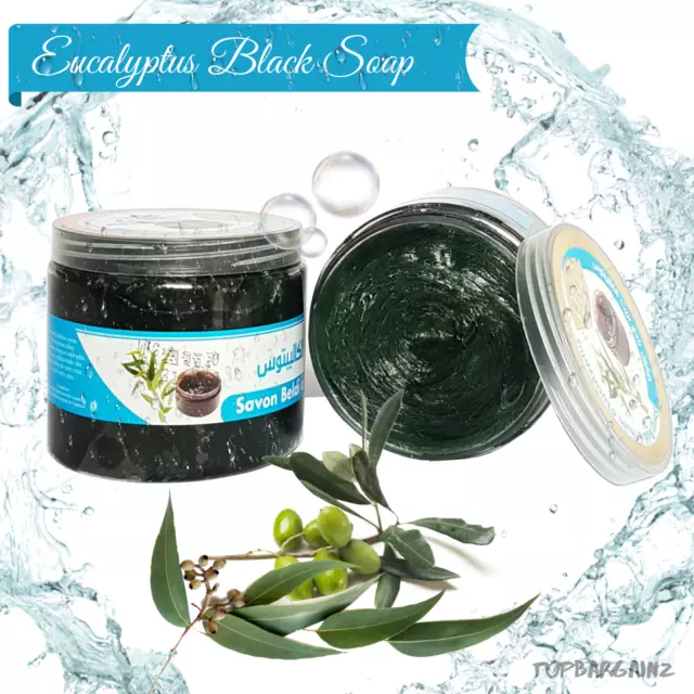 Marokkanische schwarze Seife Hamam Eukalyptus Bio Spa Peeling Beldi Seife Noir