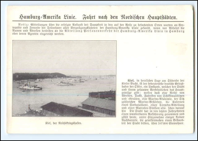 XX008918/ Kiel Reichskriegshafen Hamburg-Amerika-Linie   AK ca.1900