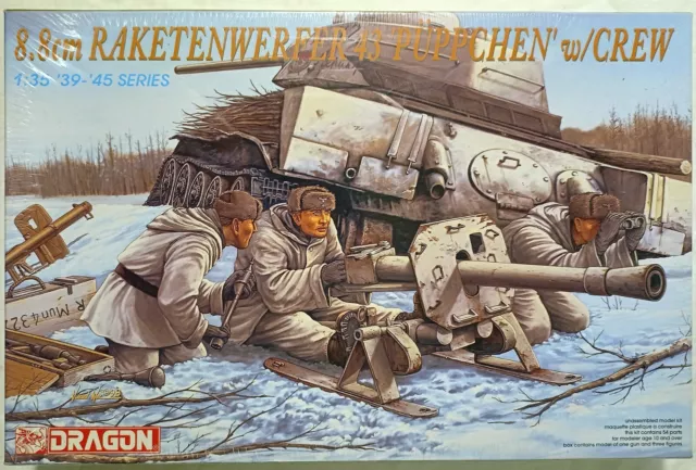 Dragon 6097 8,8cm Raketenwerfer 43 Püppchen w/Crew 1:35 Neu und versiegelt