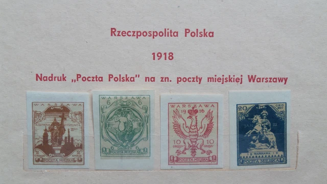 Polen 1918 / Kat. Fischer Nr. III B – VI B  Prachtstücke dieser nicht ausgegebe