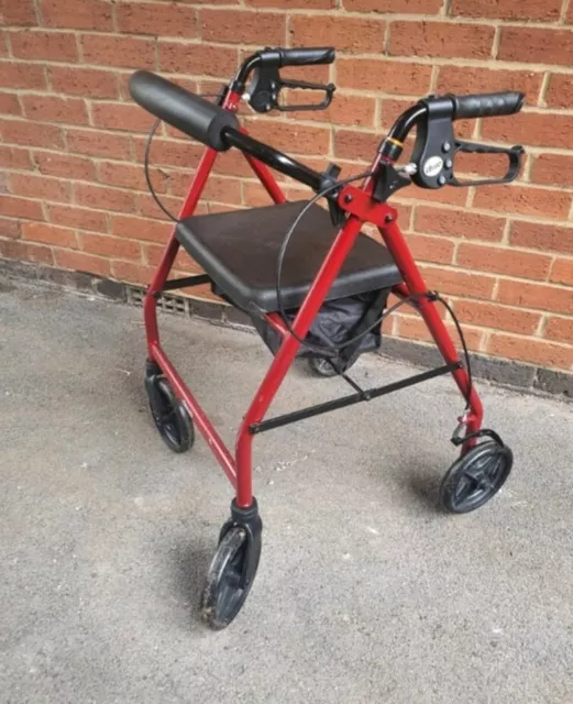 Drive Devilbiss R8 Aluminium Rollator Walking Frame Wheeled Walker Padded Seat