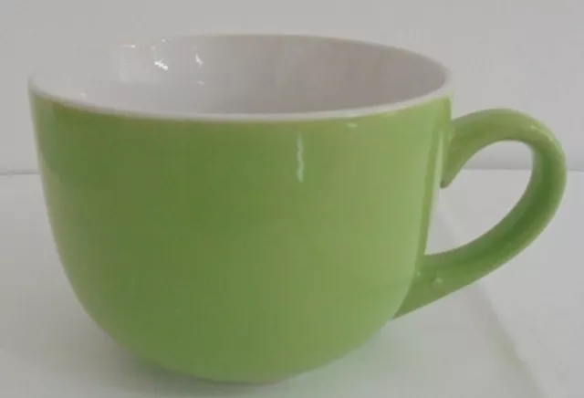 Tazza Tazzona Bicolore Bianca E Verde Con Manico