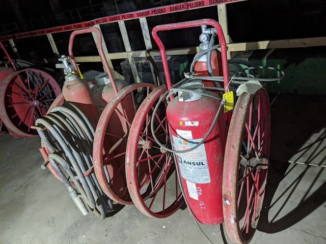 ANSUL Mobile Dry Chemical Fire Extinguisher Carts - Lot of 2 Hit # OK154A