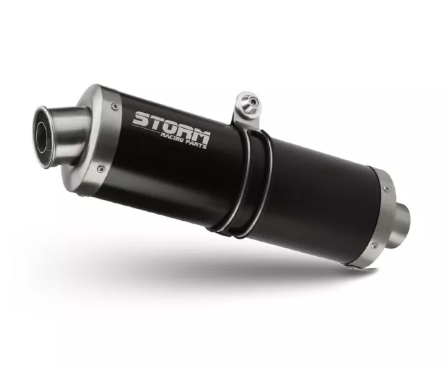 Exhaust Storm by Mivv Muffler Oval Nero Steel for Honda Cbr 900 Rr 2000 > 2001