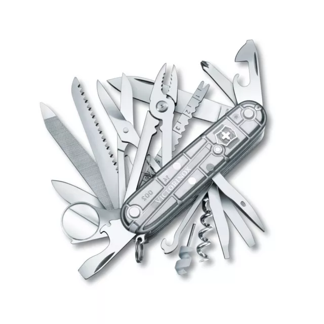 Victorinox Swiss Champ Argent - Couteau Suisse De Poche 91 Mm - 31 Fonctions