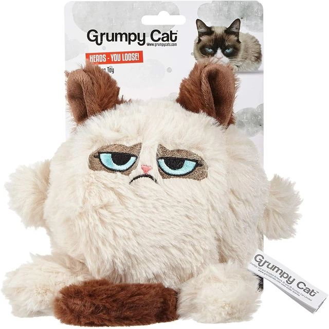 Rosewood Super Soft Plush Grumpy Cat Squeaky Dog Puppy Play Toy 51047