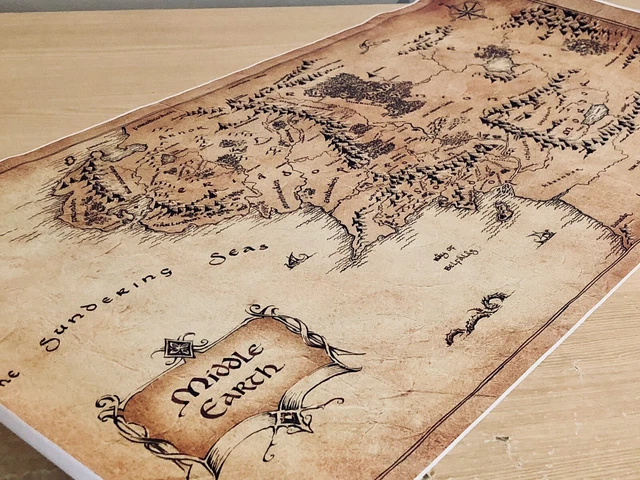 LORD OF THE Rings Canvas Print Poster Map Vintage Wall Art Middle Earth ...