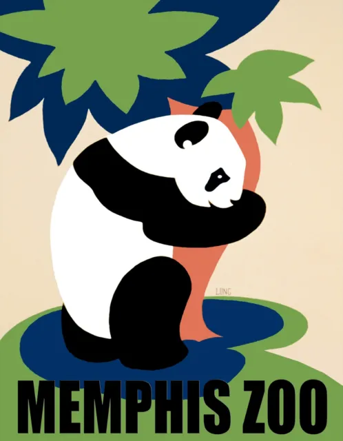 7731.Vintage design Poster.Home room wall decor.Visit Memphis Zoo.Giant Panda