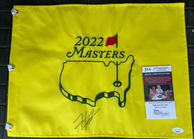 Hideki Matsuyama Signed Autograph Auto Masters Golf Flag JSA COA