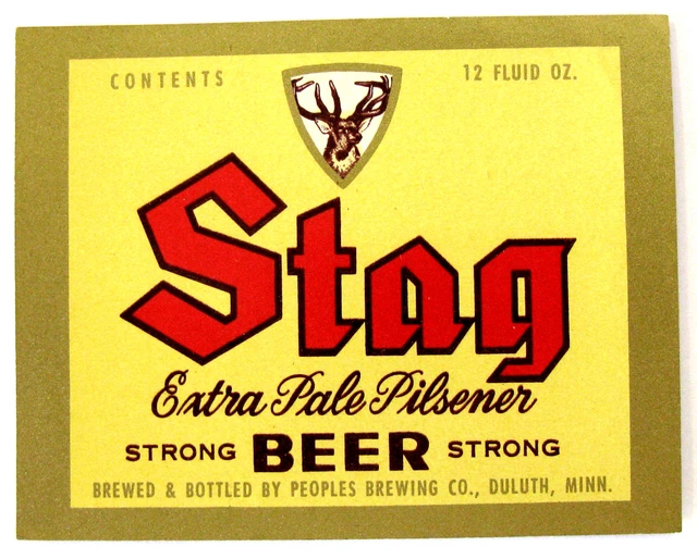 Peoples Brewing  Co STAG EXTRA PALE PILSENER - STRONG beer label MN 12oz