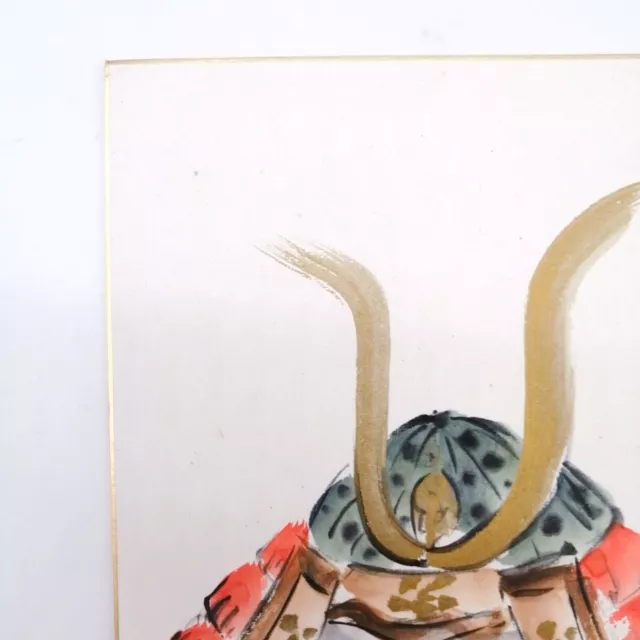 Japanese Art Board SHIKISHI Vintage "KABUTO" Hand Painted SKA218 3