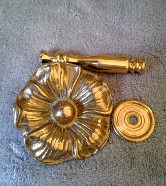 New GEFI One Solid Brass Flower Curtain Rosette Tiebacks Holdbacks Germany VTG