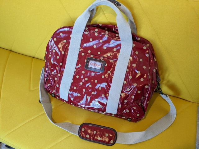 Cath Kidston Overnight Weekend Bag Holdall White Red Spotted DODGY ZIP