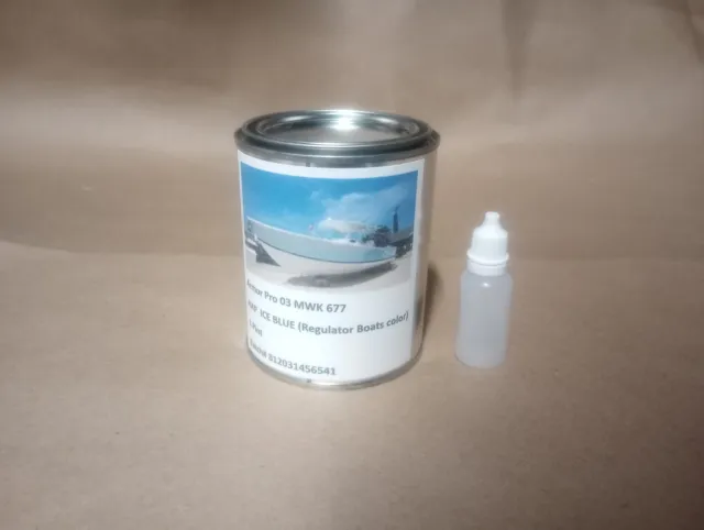 Ice Blue Gelcoat (Regulator color) Repair Kit with Hardner without Wax 1 Pint