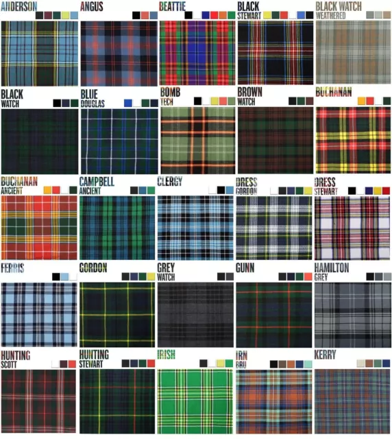 Men's Scottish Utility kilts Two Side Pockets Fashion Multi Colors Clan Tartan 2