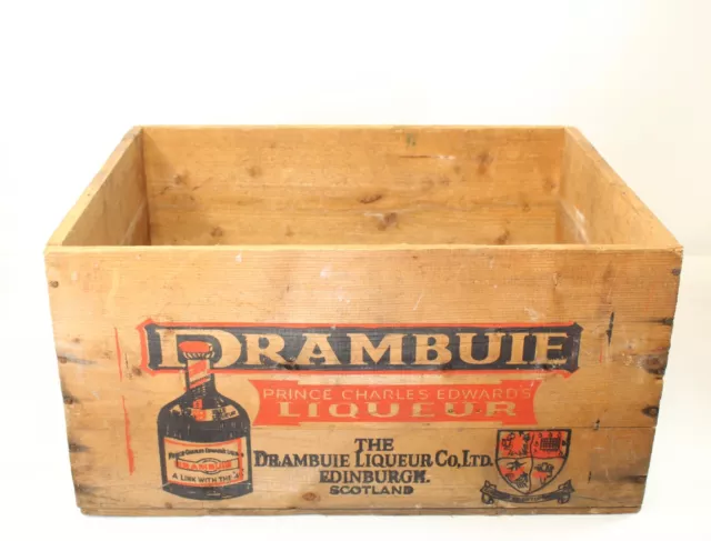 Vintage DRAMBUIE Liqueur Wood Crate Box Bottle Carrier W.A. Taylor New York 2