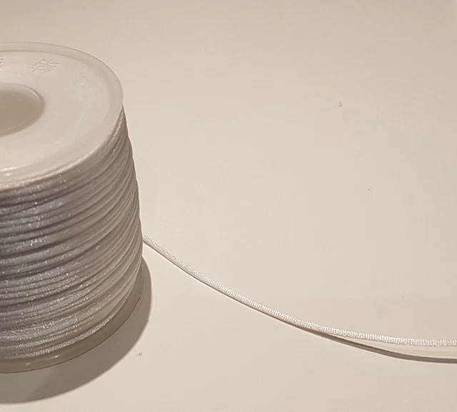 50m 1,5mm Nylon Faden weiß Fädelschnur Satin Cord für DIY Schnullerketten TPU