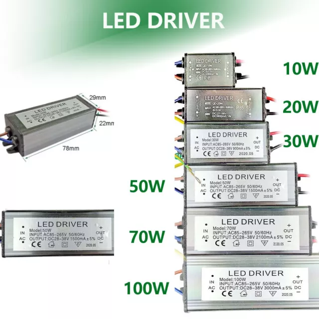 LED TrafoTreiber Power Supply für Fluter 10W 20W 30W 50W 70W 100W Netzteil