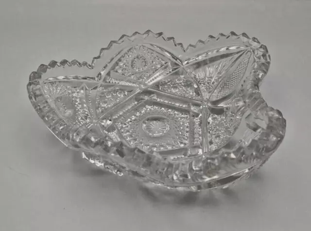 Vintage Lenox Imperial Clear Cut Pressed Glass Heart Shaped Candy Nut Dish 3