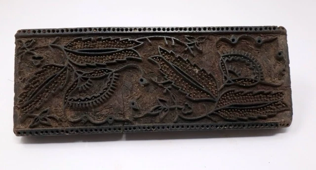 1800's Antique Wood Hand Carved Rare Leaf Floral Door Bracket Wall Panel