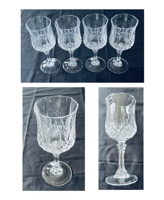 Vintage Durand Wine Glasses 6 oz. LONGCHAMP Cristal d'Arques 4-Piece Set  FRANCE