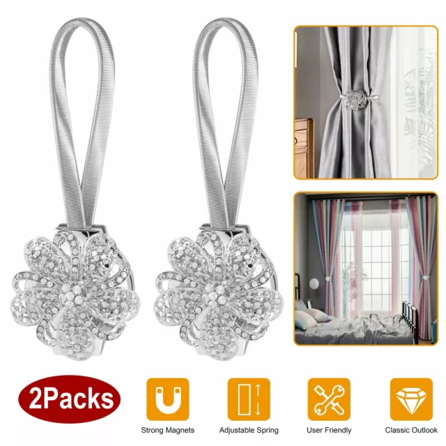 2-8 Pack Magnetic Curtain Tiebacks Tie Backs Buckle Clips Holdbacks Home Decor