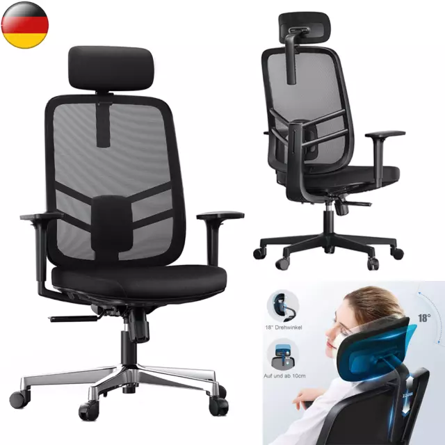 Bürostuhl ergonomisch Drehstuhl Chefsessel Schreibtischstuhl 150kg/330LB DE