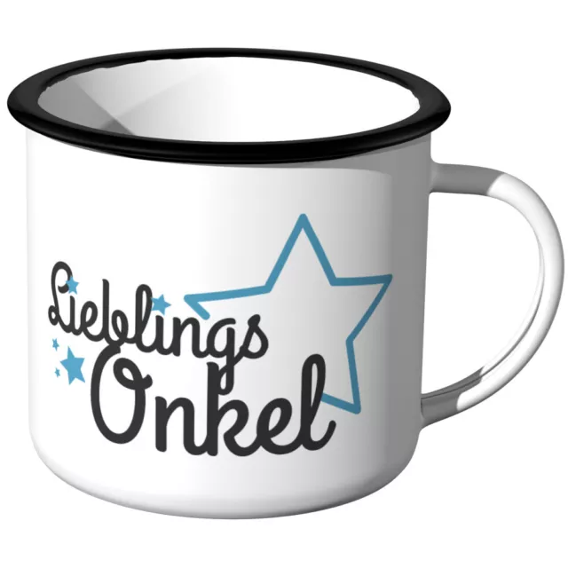 JUNIWORDS Emaille-Tasse, Lieblingsonkel Stern, Onkel