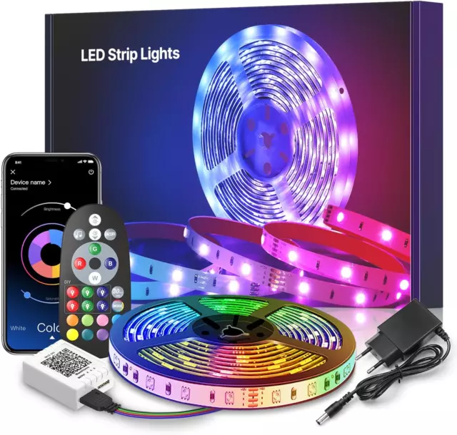 Striscia LED 6 Metri, LED Strisce RGB Colorati con Telecomando, App Controllato,