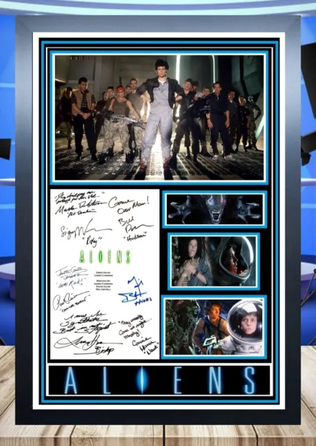 (228)  aliens cast signed a4 photograph framed unframed reprint ~~~~