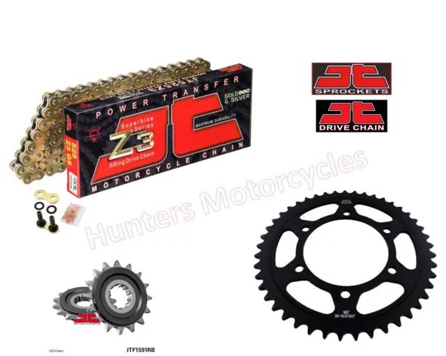 Yamaha MT09 Tracer JT Gold X-Ring Heavy Duty Chain and JT Black RB Sprocket Kit