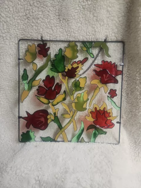 floral stained glass window
