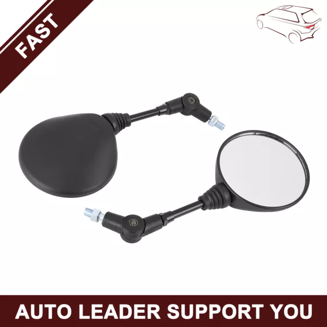 Universal Piece of 2 Folding Rear View Side Mirrors Round Motorcycle M10×1.25