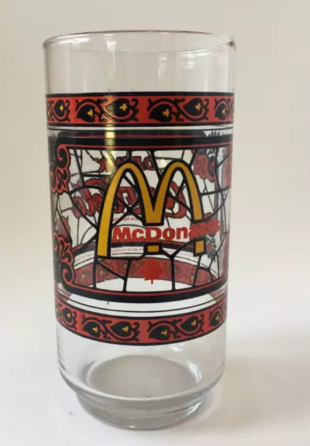 McDonald’s Coca-Cola Stained Glass Drinking Canada Tiffany Style Vintage 1970s