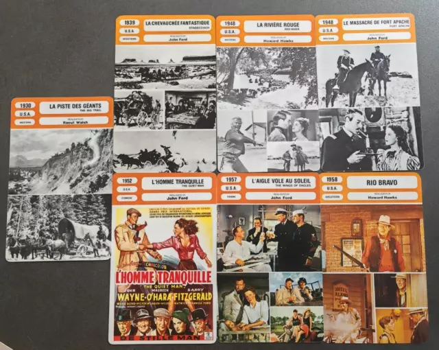 Lot 7 Fiches Monsieur CINEMA Acteurs, Actrices et Films JOHN WAYNE