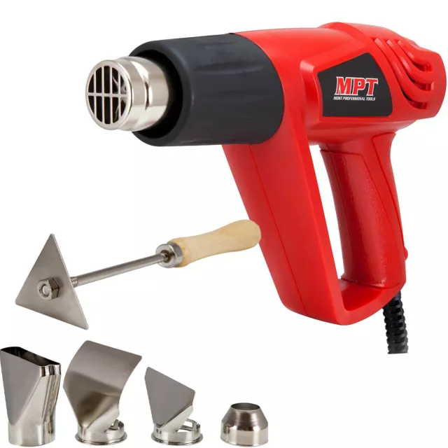 Heat Gun MPT Quality 2000 Watt 240V PRO Dual Hot Air & Speed with 5PC Nozzle Kit