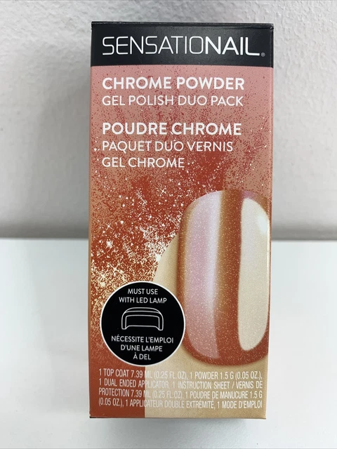 Sensationail Manicure Chrome Powder Gel Polish duo Pack Rose Color