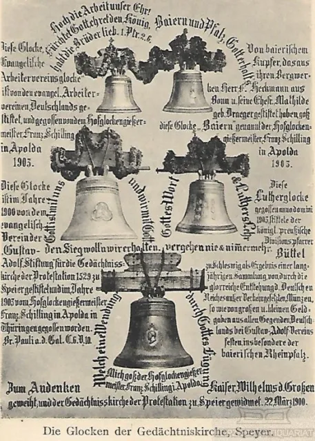 AK Die Glocken der Gedächtniskirche. Speyer. ca. 1915, Postkarte. Serien Nr