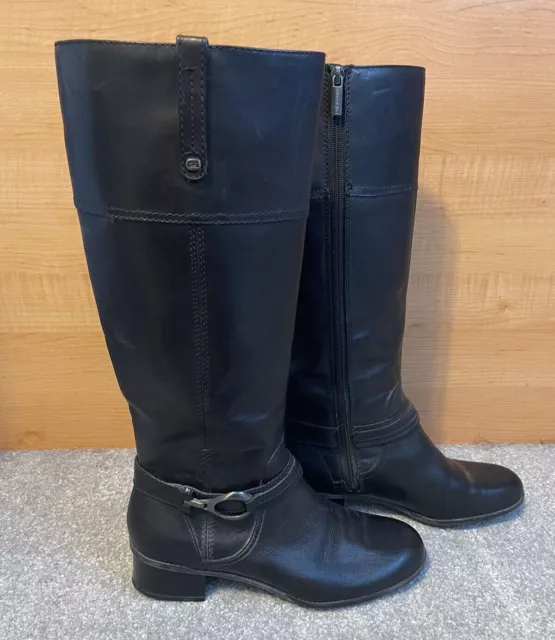 BANDOLINO “Carly” Size Tall Zip Riding Boot Black Leather Size 9M NWOB