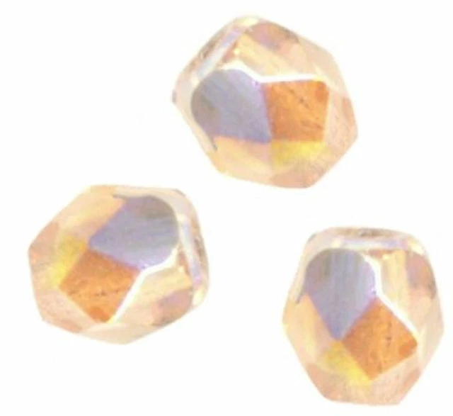 site français 10 PERLES FACETTES DE BOHEME  10 mm  LIGHT ROSE AB
