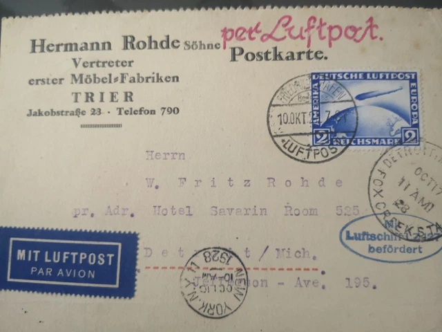 Zeppelinpost  echt gelaufen