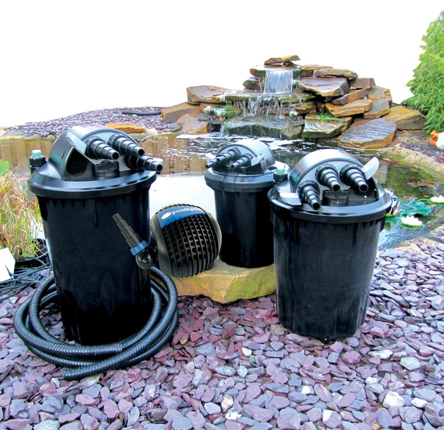 Pond Pump & Pond Filter Sets. Complete Garden Pond System. Quality pump & filter