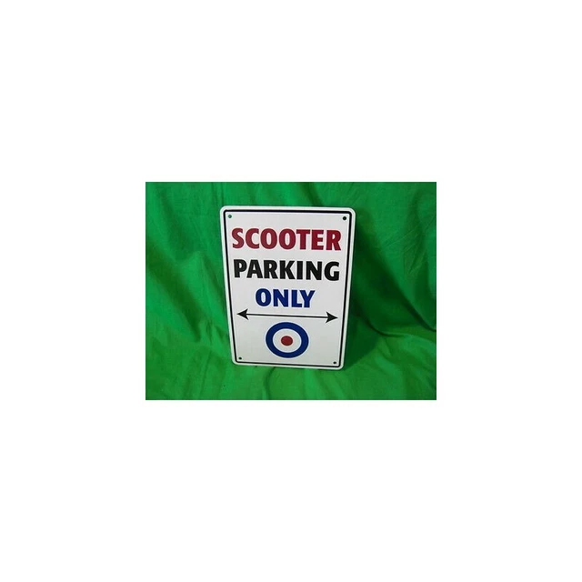 Goodvia Cartello per Parcheggio in Metallo Riflettente, 44 x 30 cm - Privato, Riservato ai Clienti, per Moto e Biciclette - Alluminio, Fai da Te