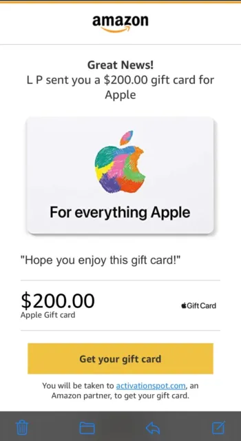 FIFTY DOLLARS APPLE Digital Gift Card $50 plus can be physically mailed  also $10.00 - PicClick
