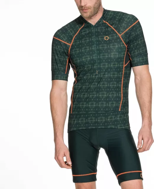 los hombres pantalones de ciclismo Gregster Conjunto Bilbo, verde oscuro impresa