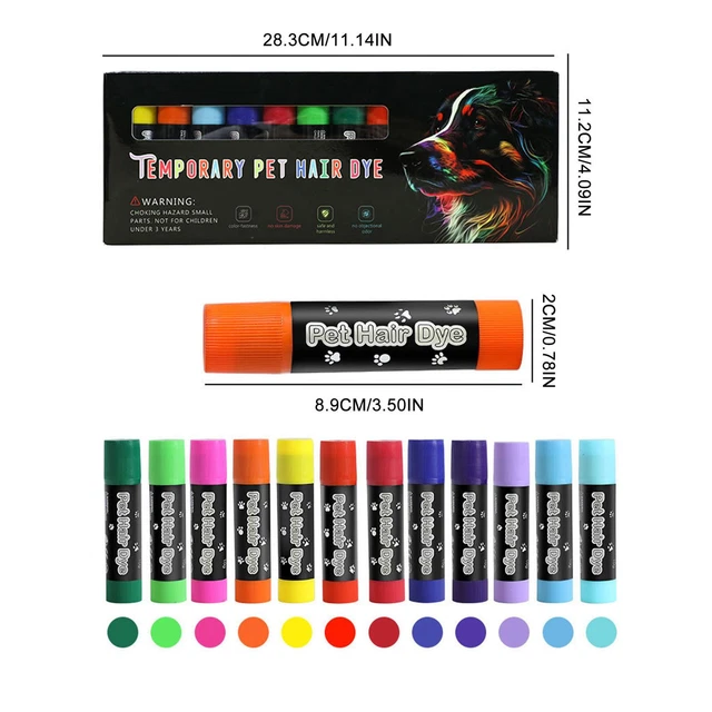 Pet Hair Dye 12 Colors Washable Pet Safe Hair Dye Dog Nail Polish Penfor Groomin 2