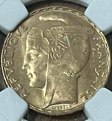 Rare One Year Design 1935 100 gold franc NGC MS64
