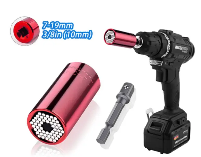 2pcs set red socket dog drill adapter for multi-function use with most sockets