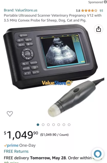 Portable Ultrasound Scanner Veterinarian Pregnancy V12 With 3.5MHz Convex Probe